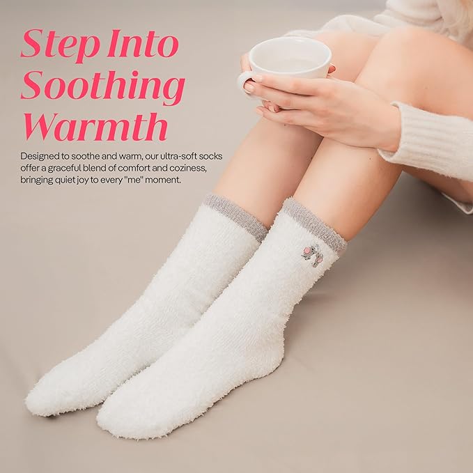 CoolMate GLOBAL Fuzzy Socks for Women Christmas Gift Box, Cozy, Soft, Stocking Stuffers, Comfy Cloud-Like Socks for Spa,Home CoolmateGlobal