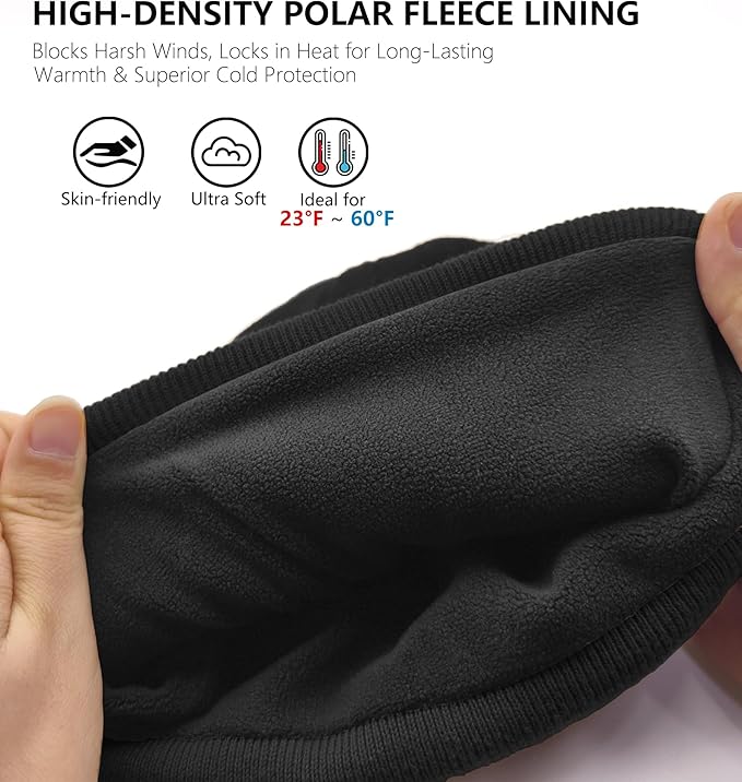 Winter Fleece Lined Beanie for Men Women, 100% Cotton Knit Thick Warm Beanies Hat, Cuffed Fisherman Hats Ski Skull Cap Simapu