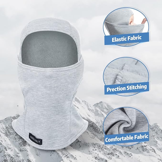 Kids Balaclava Face Mask, Winter Hat Face Warmer for Cold Weather Ski Mask for Boys Girls KOOLSOLY