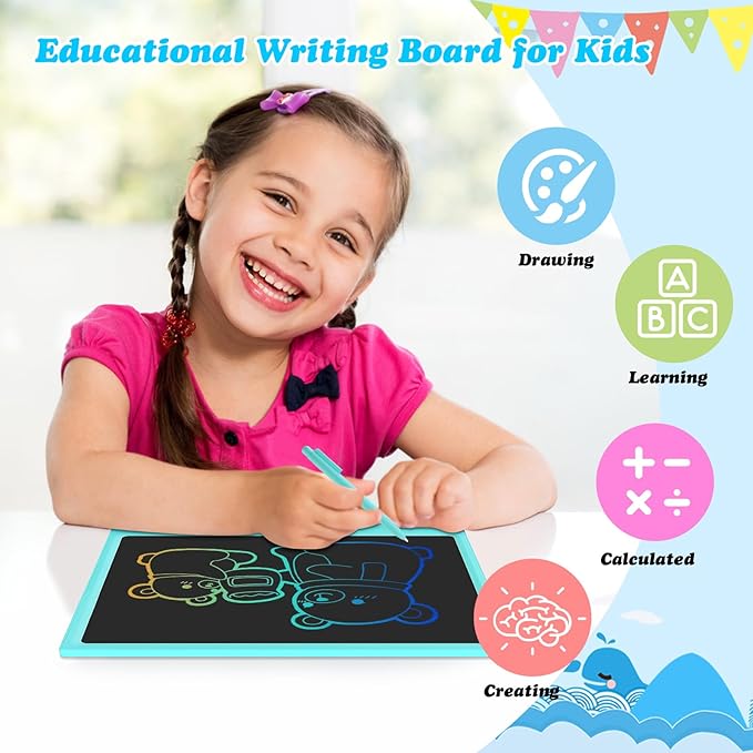 LCD Writing Tablet Kids Toys -15 Inch Toddler Toys Learning Drawing Pad Toys for 3 4 5 6 7 8 Years Boys Girls Birthday Christmas Easter Thanksgiving Gift Creative Doodle Board pbeknco