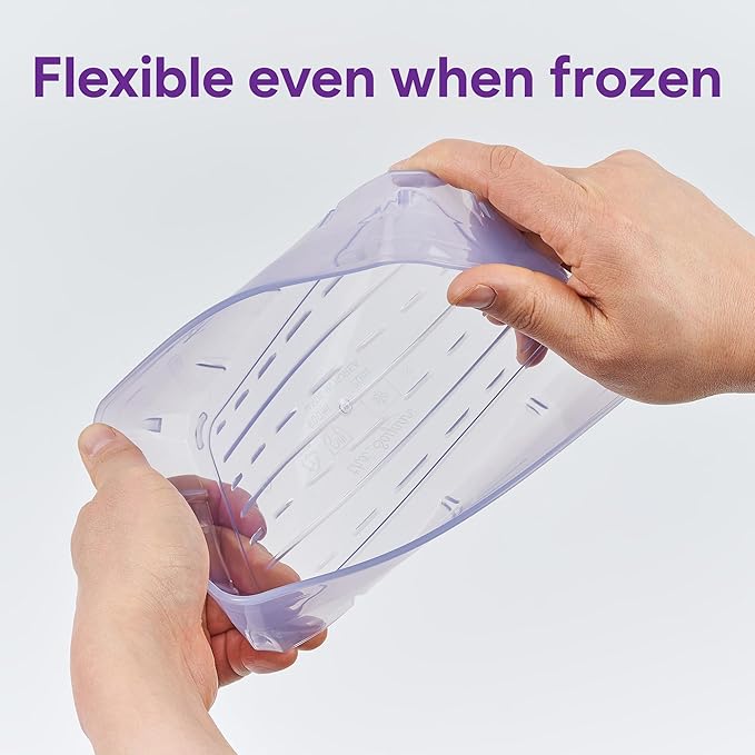Twist-Release Freezer Containers,24 Pack Flexible When Frozen | Anti-Break, BPA-Free, Stackable | Made in Korea thxSoyoon