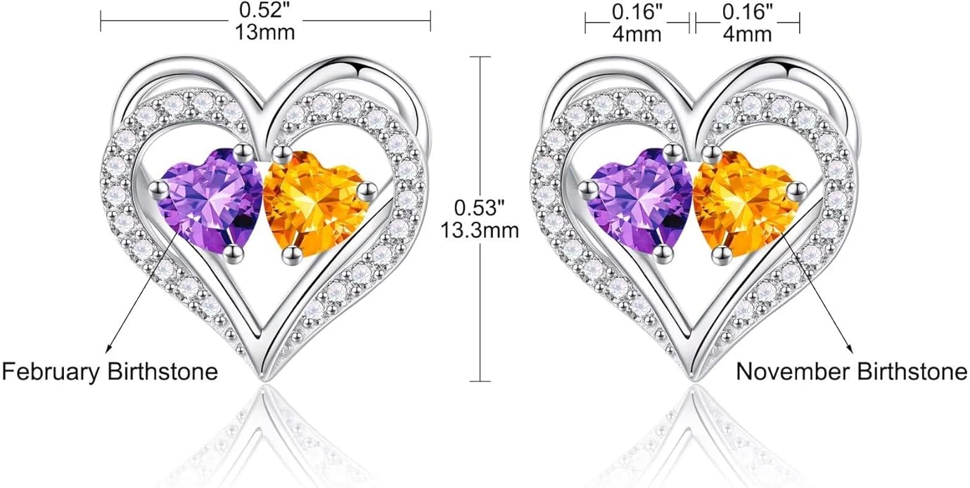 Iefil Christmas Gifts for Women Wife - 925 Sterling Silver Birthstone Earrings, Anniversary Birthday Gifts for Women Wife Girlfriend Mom IEFIL