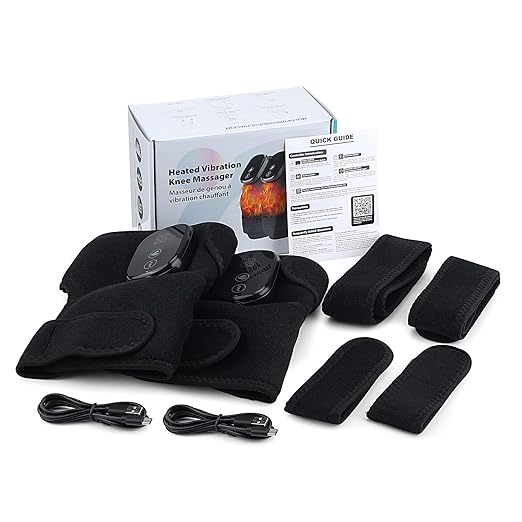 MOAJAZA Knee Massager with Heat and Vibration, Heating Pad for Knee Shoulder Elbow, Heated Knee Brace for Arthritis with Massage MOAJAZA