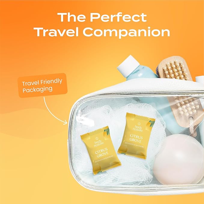 Body Restore Shower Steamers Aromatherapy 15 Pack - Christmas Stocking Stuffers for Men, Birthday Gifts for Women, White Elephant, Relaxation, Self Care - Citrus BodyRestore