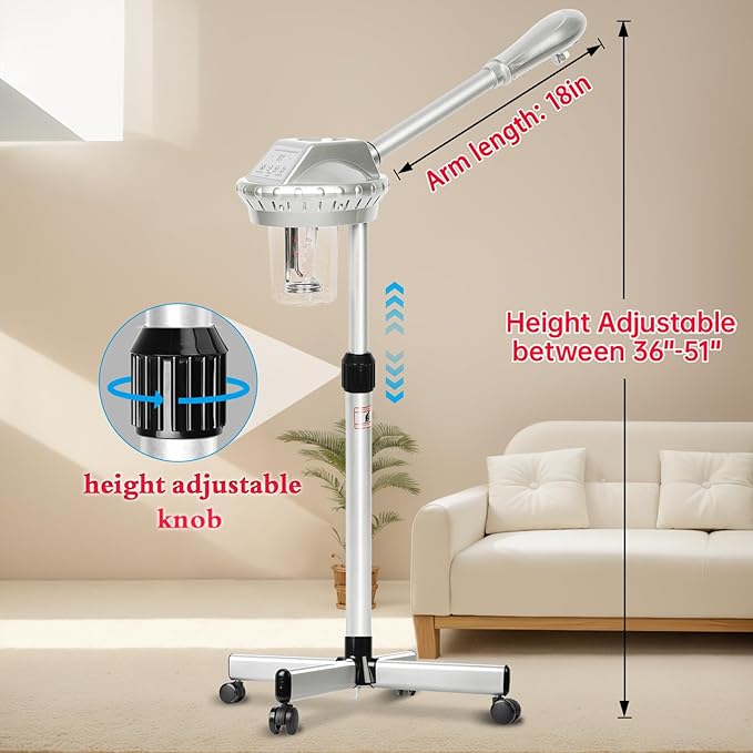 Professional Facial Steamer for Estheticians Face Steamr on Wheels with Hot Mist & Timer Function Suitable for Home Use or Beauty Spa Deep Cleansing and Hydration SalonSe%C3%B1or