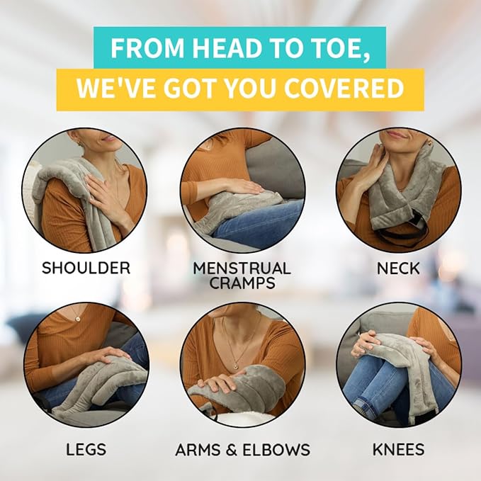 Microwavable Heating Pads For Neck Pain Relief, Back Pain, Shoulder Pain Relief - Microwave Heating Pad For Cramps And Muscle Relief, Hands- Free Heat Pack For Tense Muscle - 1 Pack - Lavender Scented HPSolutions