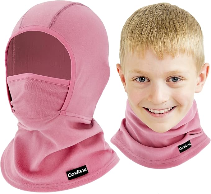 GoxRunx Kids Balaclava Ski Mask,Fleece Face Mask Neck Warmer for Boys Girls,Windproof Face Cover for Cold Weather GoxRunx