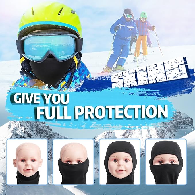 Kids Balaclava Face Mask, Winter Hat Face Warmer for Cold Weather Ski Mask for Boys Girls KOOLSOLY
