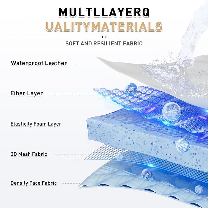 Stationary Massage Table with Memory Foam, Massage TattooTable with Adjustable Height, Facial Bed for Esthetician, PU Leather for Physical Therapy & Spa (Wood/White, 75''L x 28''W x 25''H) Kick Boosters