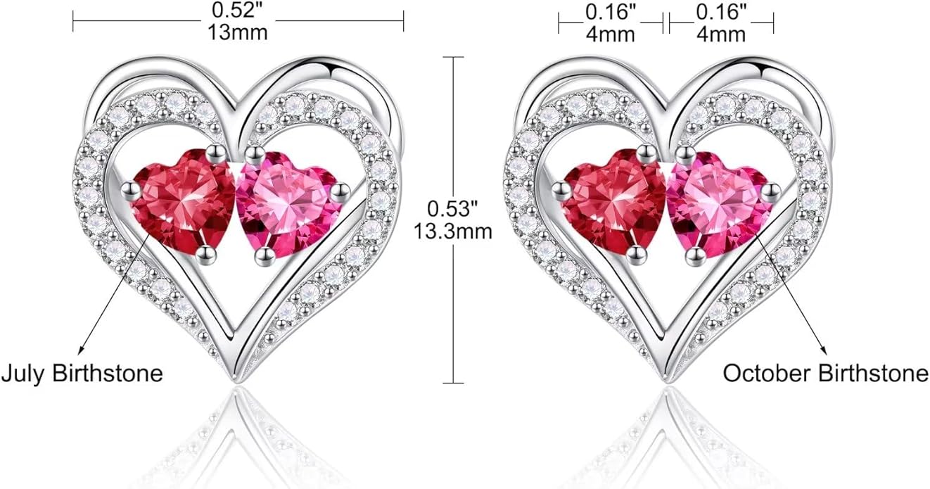 Iefil Christmas Gifts for Women Wife - 925 Sterling Silver Birthstone Earrings, Anniversary Birthday Gifts for Women Wife Girlfriend Mom IEFIL