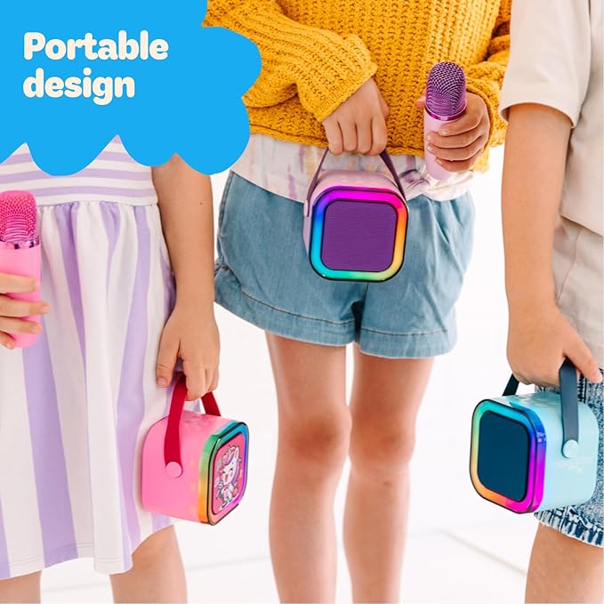 Move2Play, Karaoke Machine for Kids | Includes 20+ Kid Songs | 2 Microphones | Connect with Bluetooth | 3, 4, 5, 6, 7+ Year Old Gift | Toy for Girls, Boys, & Toddler | Birthday Present Move2Play