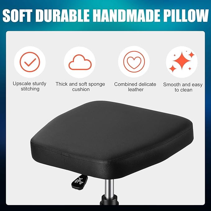 POARMEEY Polygonal Rolling Stool with Wheels Heavy Duty Swivel Stool with Hydraulic Hight Adjustment for Tattoo Salons Spas and Homes POARMEEY