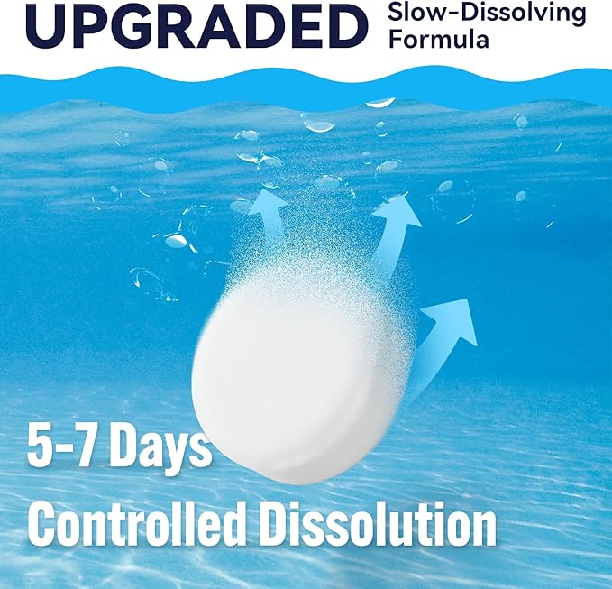 5LB Bromine Tablets for Hot Tubs & Spas –1 inch Fast Dissolving, Low Odor, Long-Lasting Sanitizer Kick Boosters