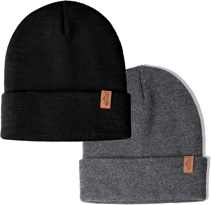 Rajputana 1 & 2 Packs Unisex Knit Winter Beanie Hats Cap Set for Men and Women RAJPUTANA