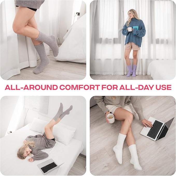 CoolMate GLOBAL Fuzzy Socks for Women Christmas Gift Box, Cozy, Soft, Stocking Stuffers, Comfy Cloud-Like Socks for Spa,Home CoolmateGlobal