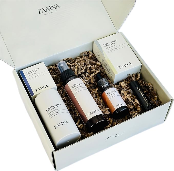 ZAAINA Spa Gift Set for Her - Relaxation Spa Kit for Women, Handmade in USA, Pampering At Home Bath and Body Self Care Spa Package, Luxury Spa Birthday Gifts for Women, Spa Gift Basket for Mom ZAAINA