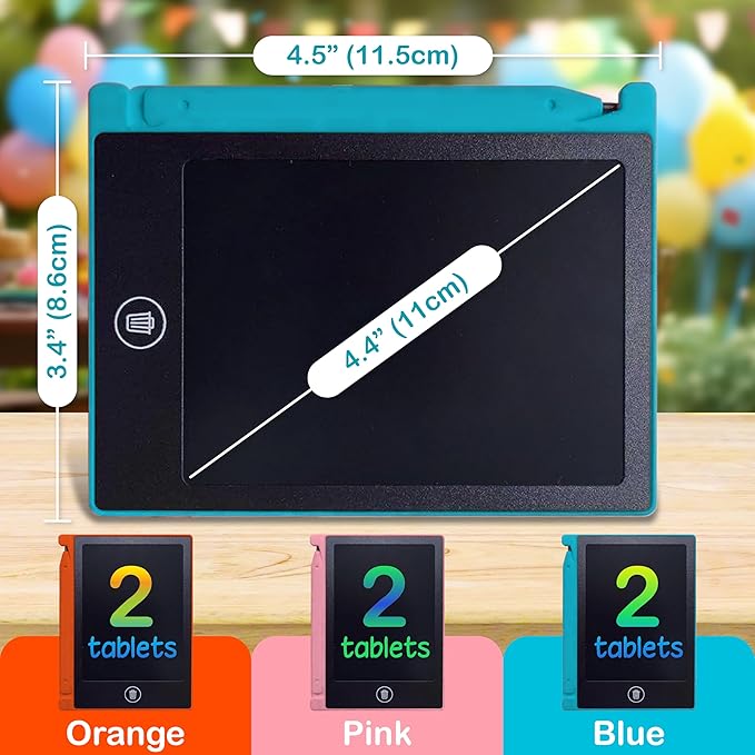 Party Favor Mini LCD Writing Tablet for Kids, 6 Pack – 4.5 Inch Mini Drawing Board. Fun and Educational for Kids That Sketch and Doodle. Perfect Goodie Bag and Gift Bag Filler, School Prize Or Gift Kick Boosters