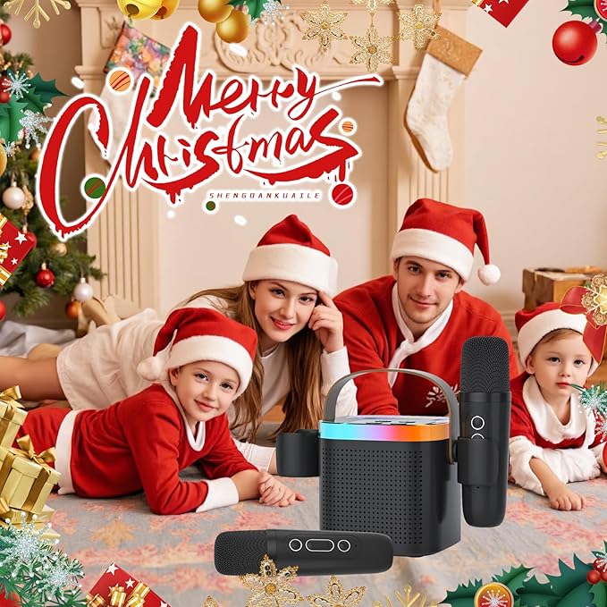 Karaoke Machine for Kids Adults，Wireless Microphones with Speaker ，with Led Lights with 5 Sound Mode, Halloween Toys for Girls Boys Ages 3-12+ Years Old (Black) DRSYXCSAboutUsIntroduction