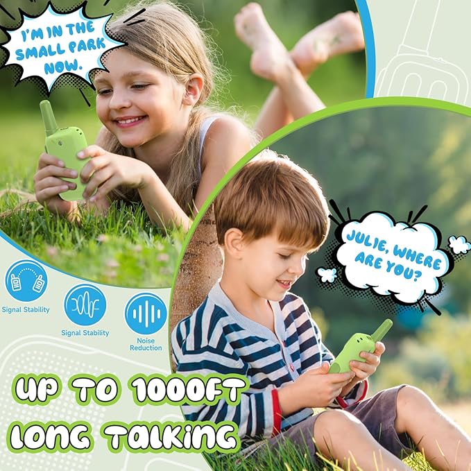 Toys for 3-12 Year Old Girls Boys, Walkie-Talkies for Kids 2 Pack 1000FT Long Range with 2 Channels, Handheld Kids Walky Talky Educational Electronic Outdoor Toys for Outside Camping Hiking Holiky