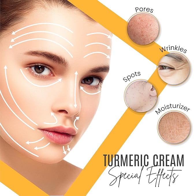 Turmeric Face Cream + 30% Vitamin C Glow Boosting Moisturizer & Skin Repairing, Hydrating with Organic Ingredients Anti-Aging Facial Cream, Normal, Dry, Oily & Combination Skin - 1.7 FL OZ