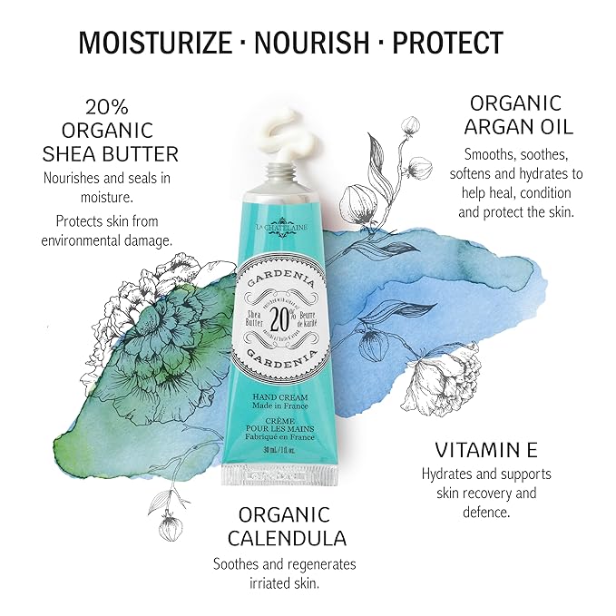 La Chatelaine Hand Cream Trio Tin Gift Set, Natural Hand Lotion, Made in France with 20% Organic Shea Butter, Moisturizing (Gardenia, White Grapefruit, Citrus Fizz) 3 x 1 fl. LaChatelaine