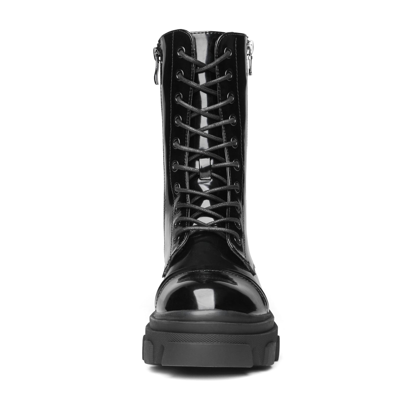 Glossy Combat Platform Boots