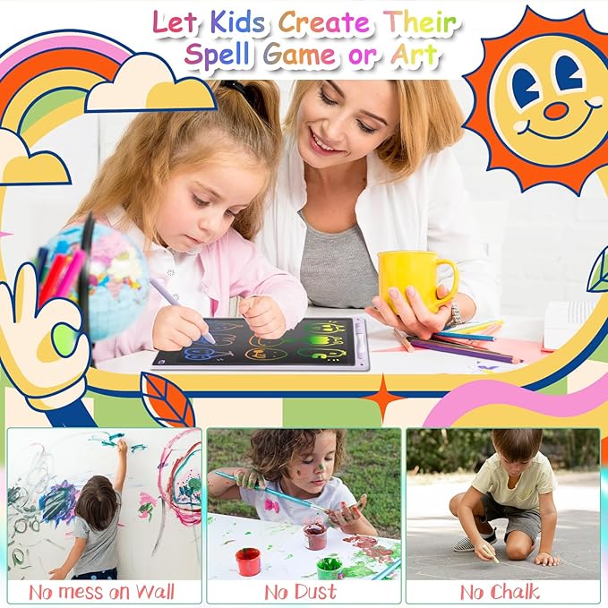 10 Inch LCD Writing Tablet - Colorful Electronic Drawing Pad & Doodle Board for Kids Ages 3-8, Erasable Educational Toy, Birthday and Christmas Gift for Girls and Boys (White) ArtcraftandStorage