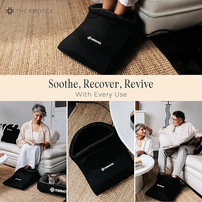 Thermotex Far Infrared Foot Heating Pad - Deep Heat Therapy for Pain Relief, Circulation, and Recovery, FSA-HSA Eligible - Heated Pad for Foot and Ankle Pain - Single Heat Insert Thermotex