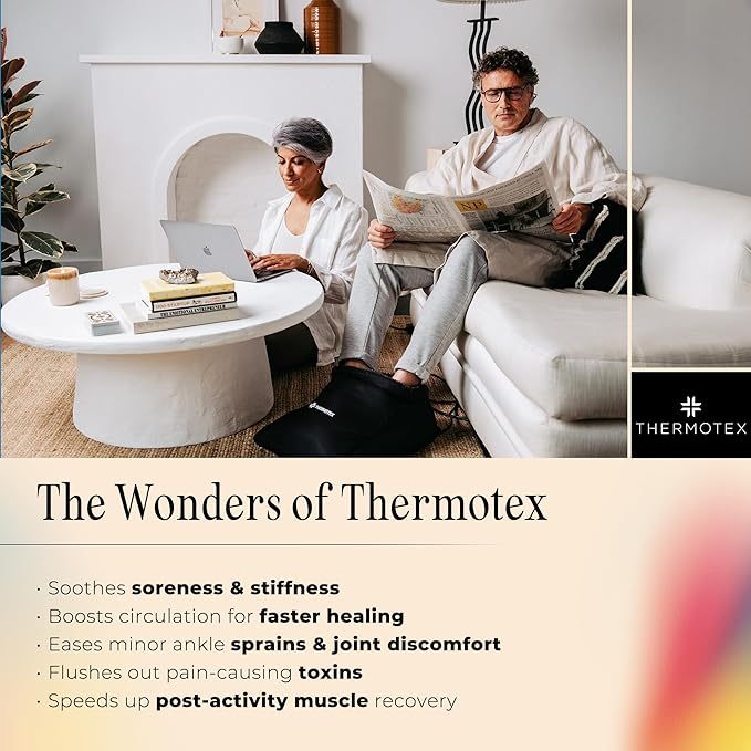 Thermotex Far Infrared Foot Heating Pad - Deep Heat Therapy for Pain Relief, Circulation, and Recovery, FSA-HSA Eligible - Heated Pad for Foot and Ankle Pain - Single Heat Insert Thermotex
