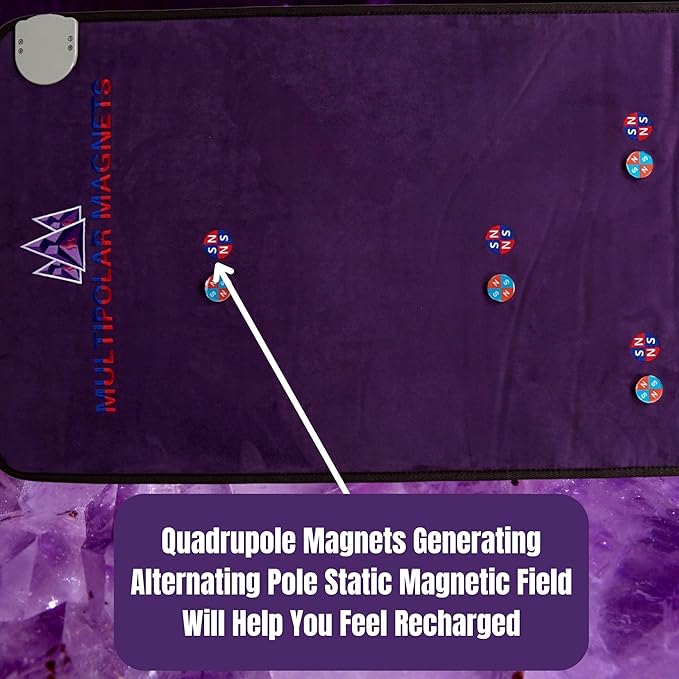 MediCrystal Far Infrared Amethyst Mat - Natural Agates + Photon Red Lights - FDA Registered Manufacturer - Negative Ion - FIR Heating Pad (Flex 72" L x 24" W) MediCrystal