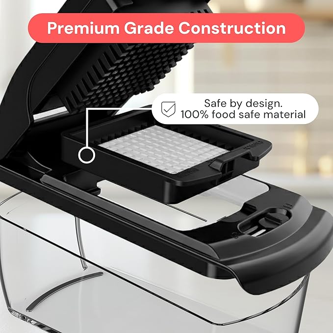 Fullstar The Original Pro Chopper - Vegetable Chopper and Spiralizer, Food Chopper with Container, Fruit Slicer, Kitchen Gadgets & Accessories, Home Essentials (2 in 1, Black) fullstar