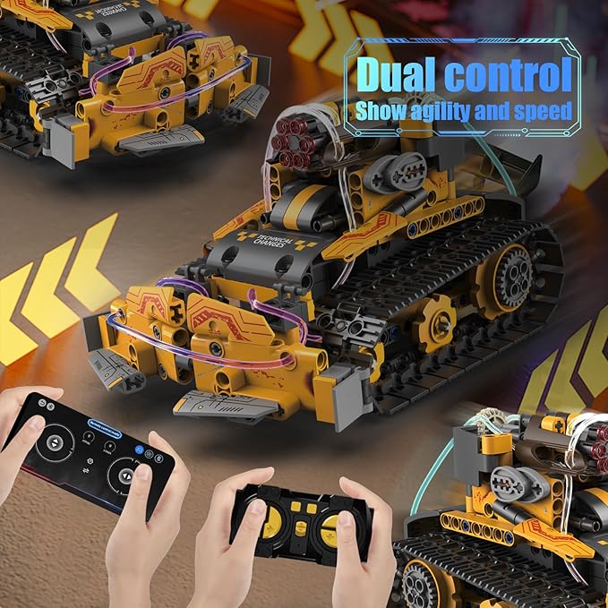 Building Toys STEM Robot Kit，5 in 1 Remote & APP Controlled Building Set，DIY Educational Building Blocks Set ，Educational Gift for Boys Girls Age 6 7 8 9 10 11 12 13 14+ Year Old Sciencow