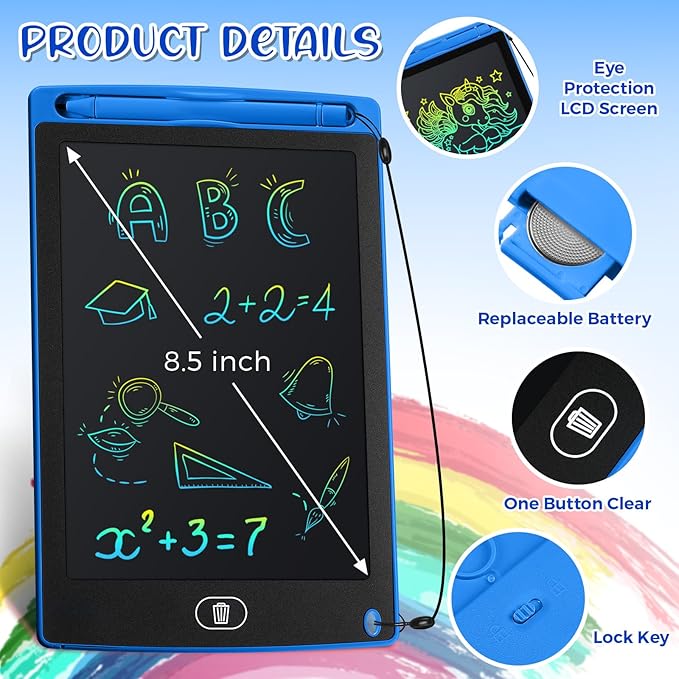 Zhehao 20 Pack LCD Writing Board for Kids, 8.5 Inches Doodle Reusable Screen Drawing Pad Erasable Painting Pads Educational Toy for 3-8 Years(Blue) Zhehao