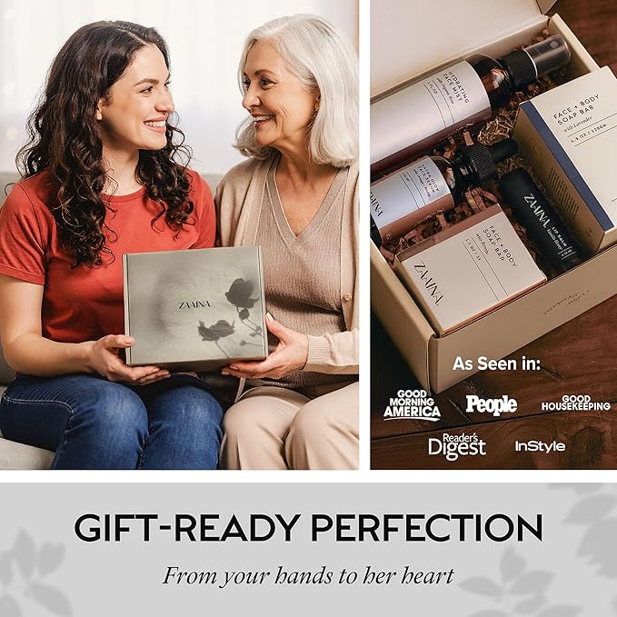 ZAAINA Spa Gifts for Women - Relaxation Spa Kit, Holiday Spa Gift Basket, Pampering At Home Natural Bath & Body Self Care Spa Package, Christmas Gifts for Mom Wife, Birthday Gifts for Women ZAAINA