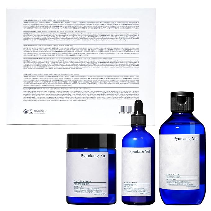 [PKY] Pyunkang Yul Basic Line Skincare Gift Set, Holiday Essentials for Moisturizing & Nourishing, Toner, Serum & Face Cream, Ideal for Gifting (3-Item Set) PyunkangYul