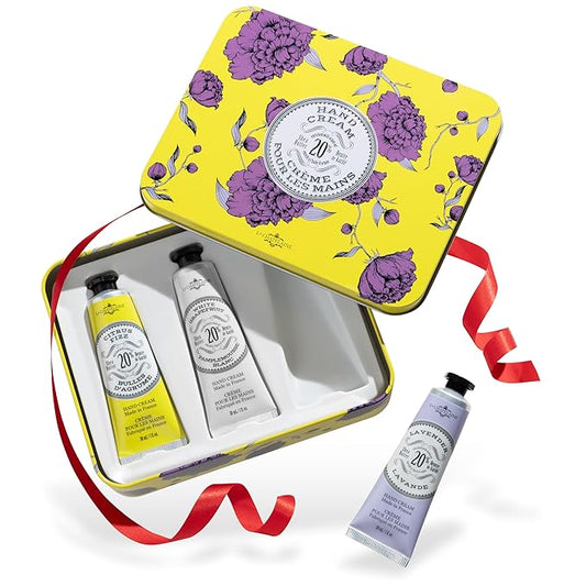 La Chatelaine Hand Cream Gift Set for Women, Mom, Sister, Travel Size, Natural Hand Cream Made in France with 20% Organic Shea Butter (Citrus Fizz, White Grapefruit, & Lavender) 3 x 1 fl. oz LaChatelaine