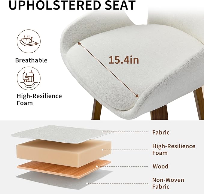 Beige Fabric Swivel Bar Stools with Back, Walnut Bentwood Mid-Century Design, Modern Bar Chairs with Curved Back and 360° Swivel, Ideal for Home Bars, Kitchens, Dining Spaces VipDesk