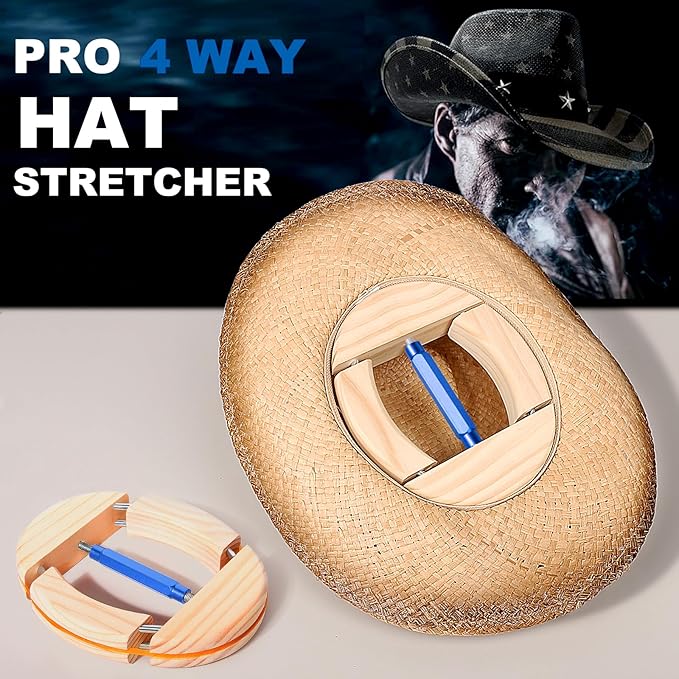 Hat Stretcher 4 Way, Hat Stretcher for Fitted Hats Size 6 7/8 to 8 1/2, Hat Jack Stretcher, Heavy Duty of Hat Extender SPVIOQI