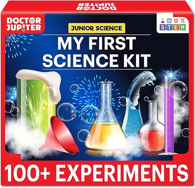Doctor Jupiter My First Science Kit for Kids Ages 4-5-6-7-8 | Christmas, Birthday Gift Ideas for 4+ Year Old Boys & Girls | Toy Stem Kit with 100+ Experiments | Learning & Educational Projects DoctorJupiter
