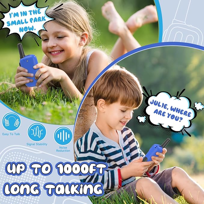 Toys for Ages 5-7 Boys Girls, Walkie Talkies for Kids 1000FT Range 2 Channels 2 Way Radio Toy Christmas Birthday Gifts for Girls Boys Ages 3 4 5 6 7 8 9 Camping Hiking Outdoor Games Holiky