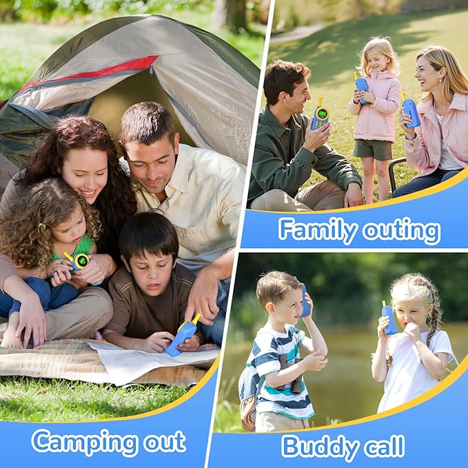 Walkie Talkies for Kids Toys: Toys for 3-12 Year Old Boys Girls - 22 Channels 2 Way Radio Toy with Backlit LCD Flashlight - 3 Miles Range for Outside/Camping/Hiking (2-Pack) Ptnerbeh
