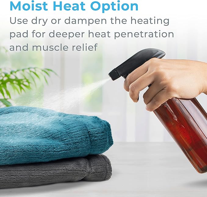 Pure Enrichment PureRelief Neck & Shoulder Heating Pad - 4 Heat Settings, Auto Shut-Off, Universal Fit, Magnet Closure, Soft Micromink, Storage Bag, 5-Year Warranty, Machine Wash (Turquoise Blue) PureEnrichment