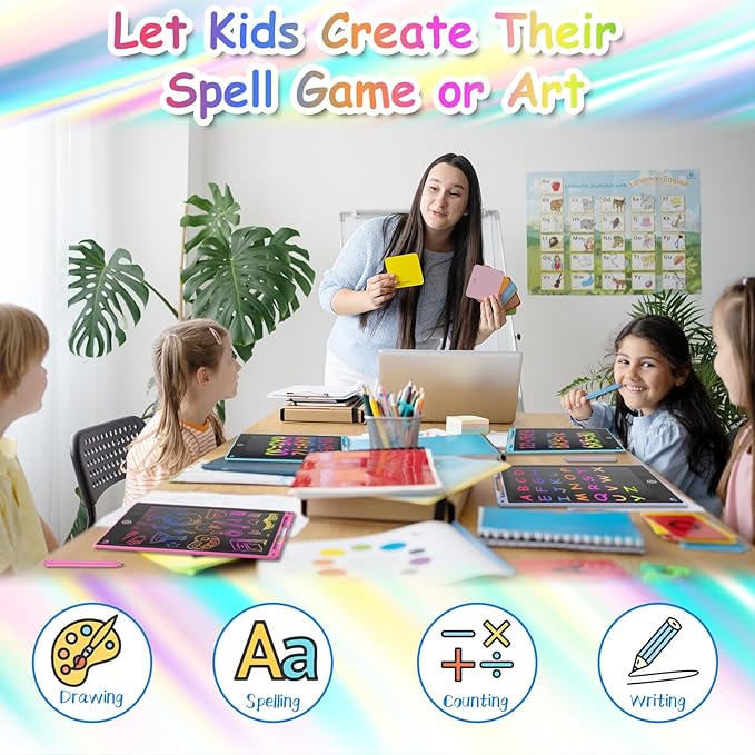 12 Inch LCD Writing Tablet - Colorful Electronic Drawing Pad & Doodle Board for Kids Ages 3-8, Erasable Educational Toy, Birthday and Christmas Gift for Girls and Boys (Blue) ArtcraftandStorage