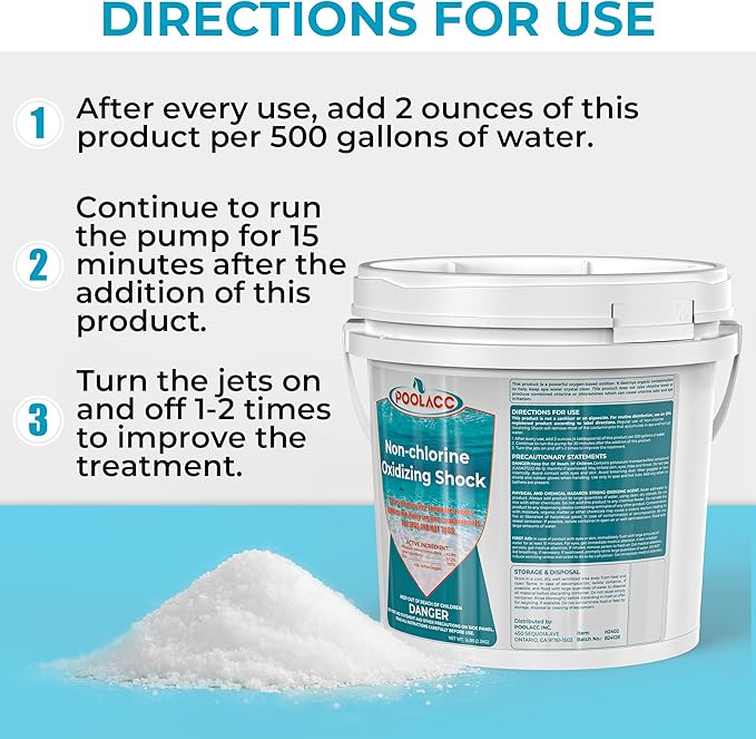 Non-Chlorine Spa Shock for Hot Tub - 5 lbs, Chlorine-Free Shock Oxidizer Treatment for Hot Tubs, Spas and Swimming Pools, Fast Acting, Quick Dissolving Oxidizing Shock for Crystal Clear Water Kick Boosters