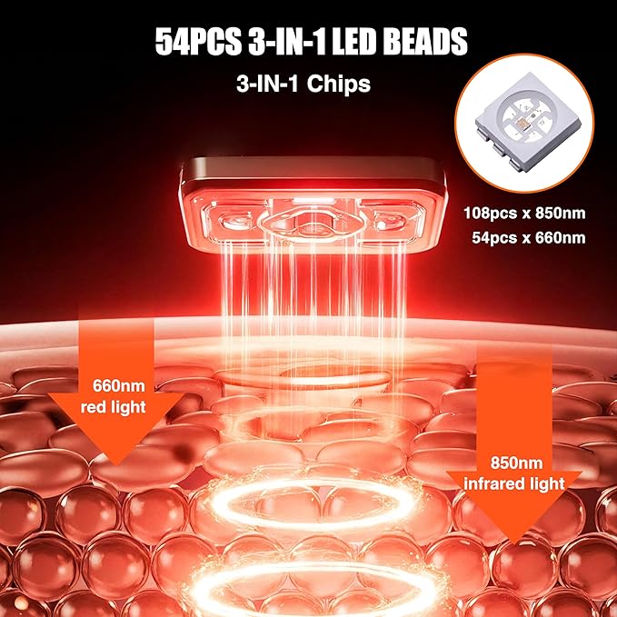 Red Light Therapy Vibration Knee Massager, Vibration & Heat - 5 Massage Zones, 660nm & 850nm Wavelengths, Rechargeable Heating Pad Knee Wrap, Gift for Men and Women Syluris