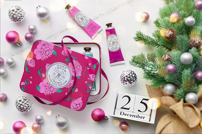 La Chatelaine Hand Cream Gift Set for Women, Hand Lotion for dry cracked hands, Travel Size, Natural Hand Cream Made in France with Organic Shea Butter (Cherry Almond, Wild Fig, & Gardenia) 3 x 1 fl LaChatelaine