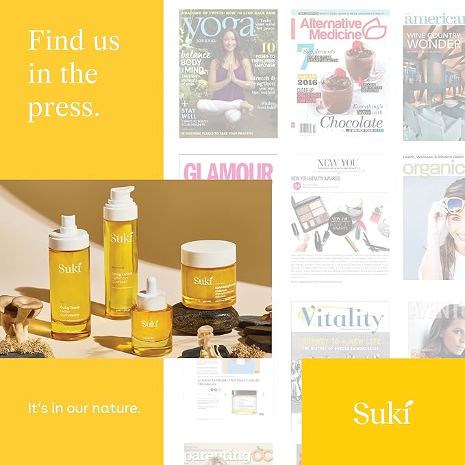 Suki Skincare Exfoliate Foaming Cleanser - With Natural Sugar & Colloidal Oat - Facial Exfoliator & Mechanical Exfoliant that Reduces Dry Skin Buildup While Promoting Radiant, Smooth, Soft Skin - 4 oz Suki