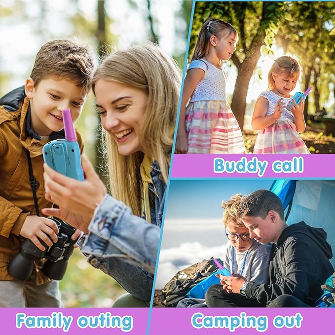Selieve Toys for 3-14 Year Old Children's, Walkie Talkies for Kids 22 Channels 2 Way Radio Toy with Backlit LCD Flashlight, 3 Miles Range for Outside, Camping, Hiking Purple Selieve