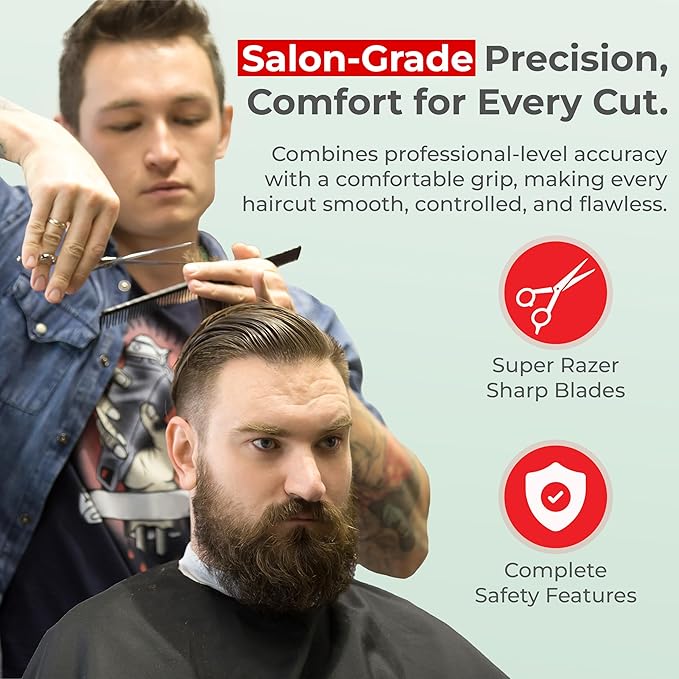 Suvorna Professional Hair Cutting Scissors - 6" Stainless Steel Barber Shears for Hair Cutting and Trimming - Razor Sharp Haircut Scissors for Hairdressers & Barbers - Hair Shears for Women and Men Suvorna-beautifuleveryday