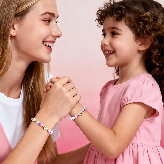 WomenGifts Initial Heart Bracelets for Girls Women – Christmas Stocking Stuffers Cute Little Girls Letter A-Z Charm Bracelet, Personalized Happy 3-18 Year Old Birthday Gift for Sisters, Toddler, Teens & Her Kick Boosters